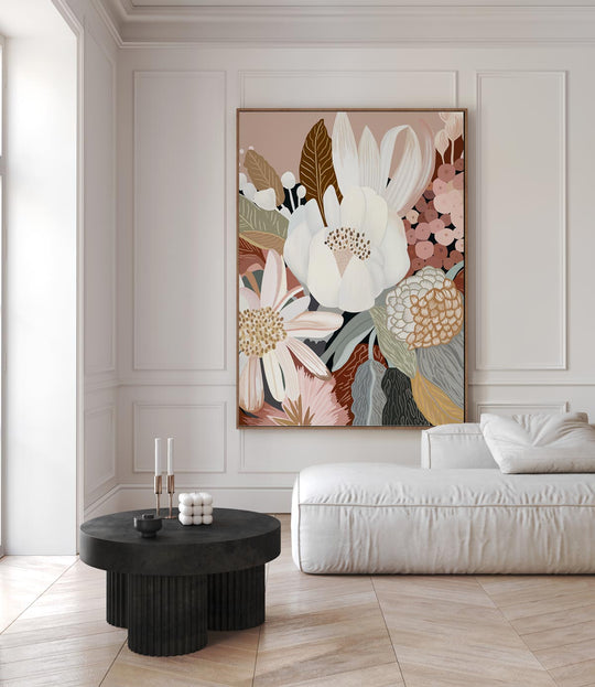 Harmony Framed Canvas Print: Australian Native Flowers in Earthy Tones ...