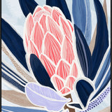 Blue Protea - Framed Canvas Print