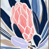 Blue Protea - Framed Canvas Print