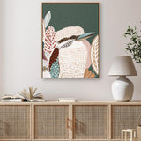 Kookaburra in Green No.2 - Framed Canvas Print