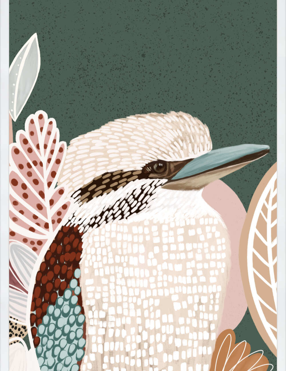 Kookaburra in Green No.2 - Framed Print