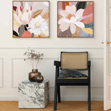 The Elegance Pair: Magnolia No. 2 & Halcyon Framed Canvas Set