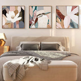 The Tranquil Bloom Collection: Night Flower, Pink Kookaburra & Palms Framed Canvas Set