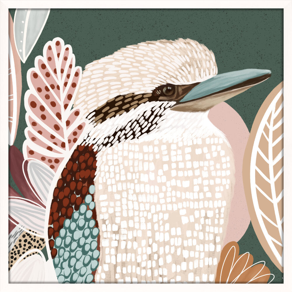 Kookaburra in Green - Framed Print